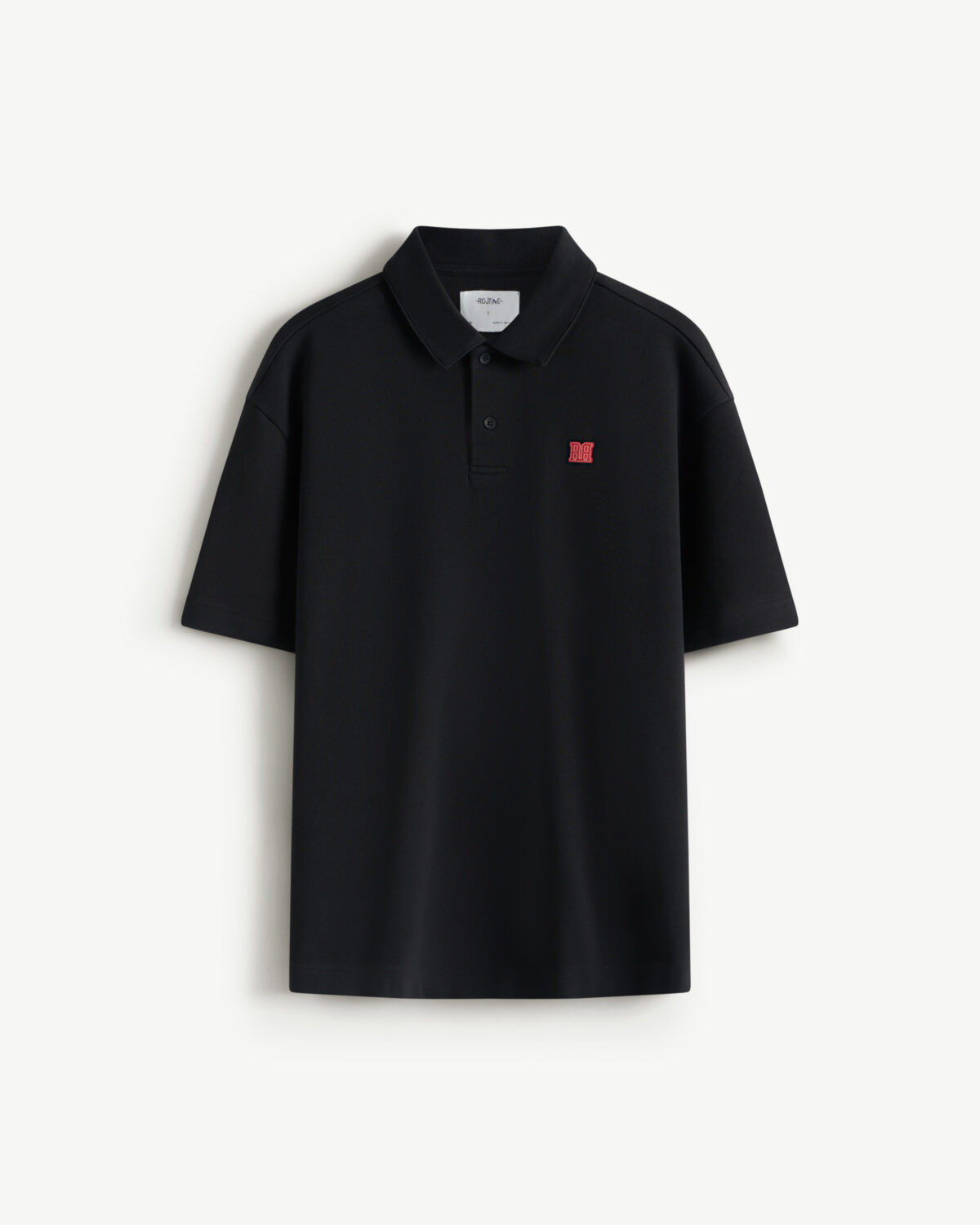 Men's short sleeve polo shirt with patch.Loose - Image 6