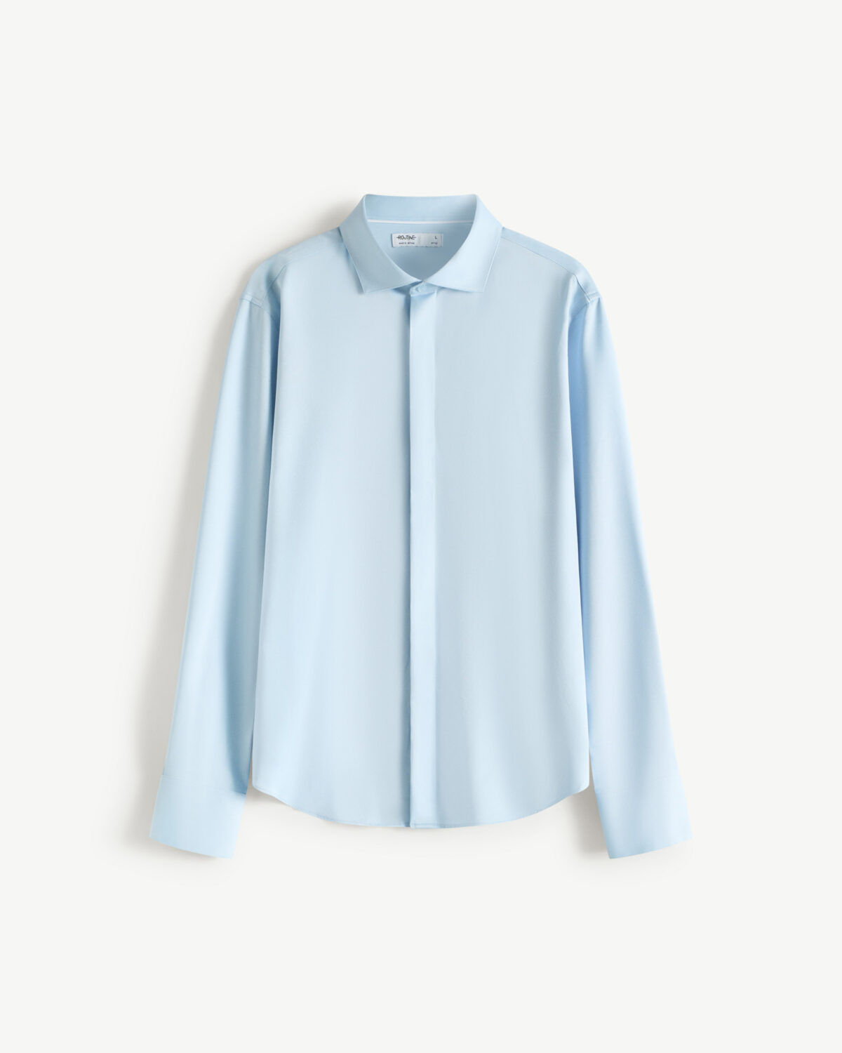 Men's white long sleeve poly spandex shirt - Image 8