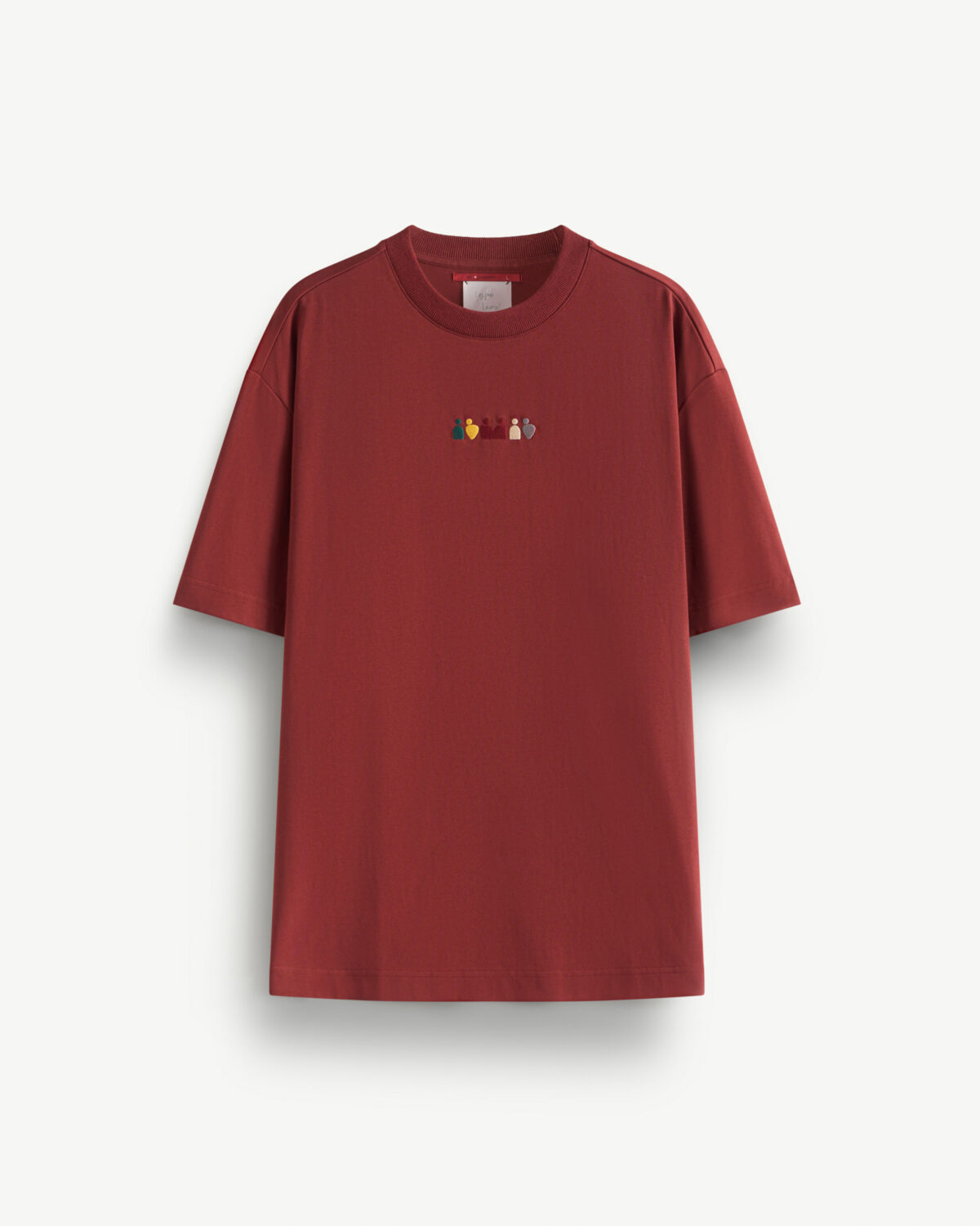 Loose short sleeve coffee embroidered t-shirt