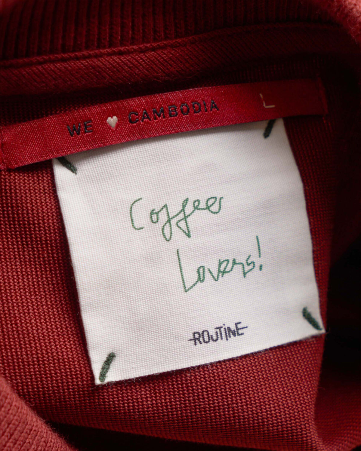 Loose short sleeve coffee embroidered t-shirt - Image 4