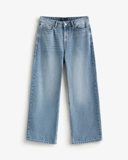 Men's wide leg straight denim pants
