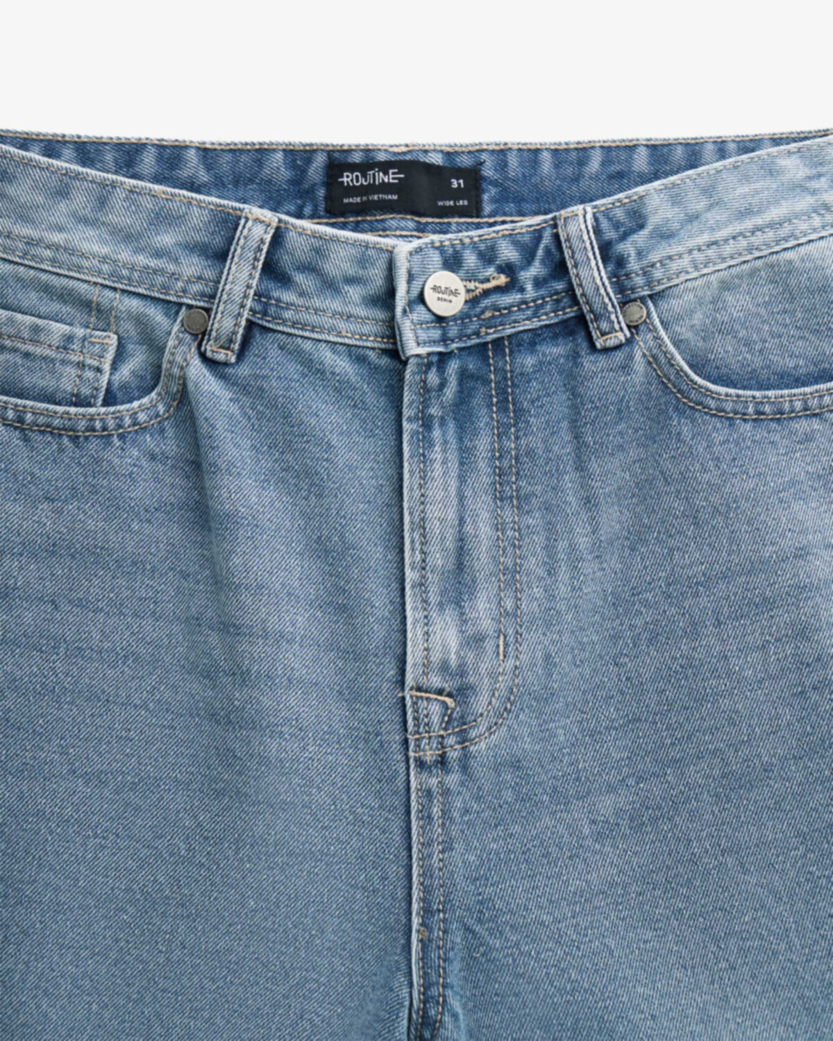 Men's wide leg straight denim pants - Image 3
