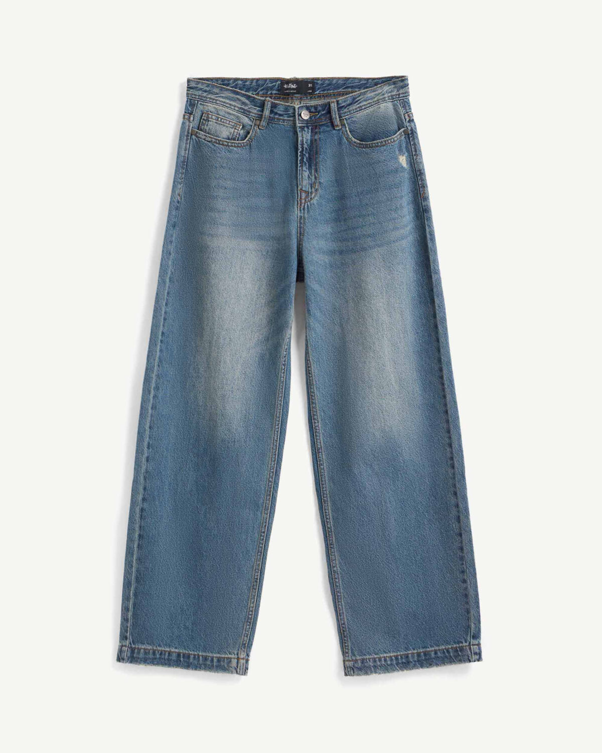 Men's loose form wide leg denim pants