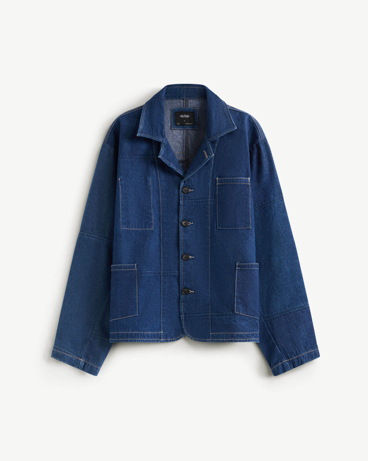 Men's loose form recycled denim jacket
