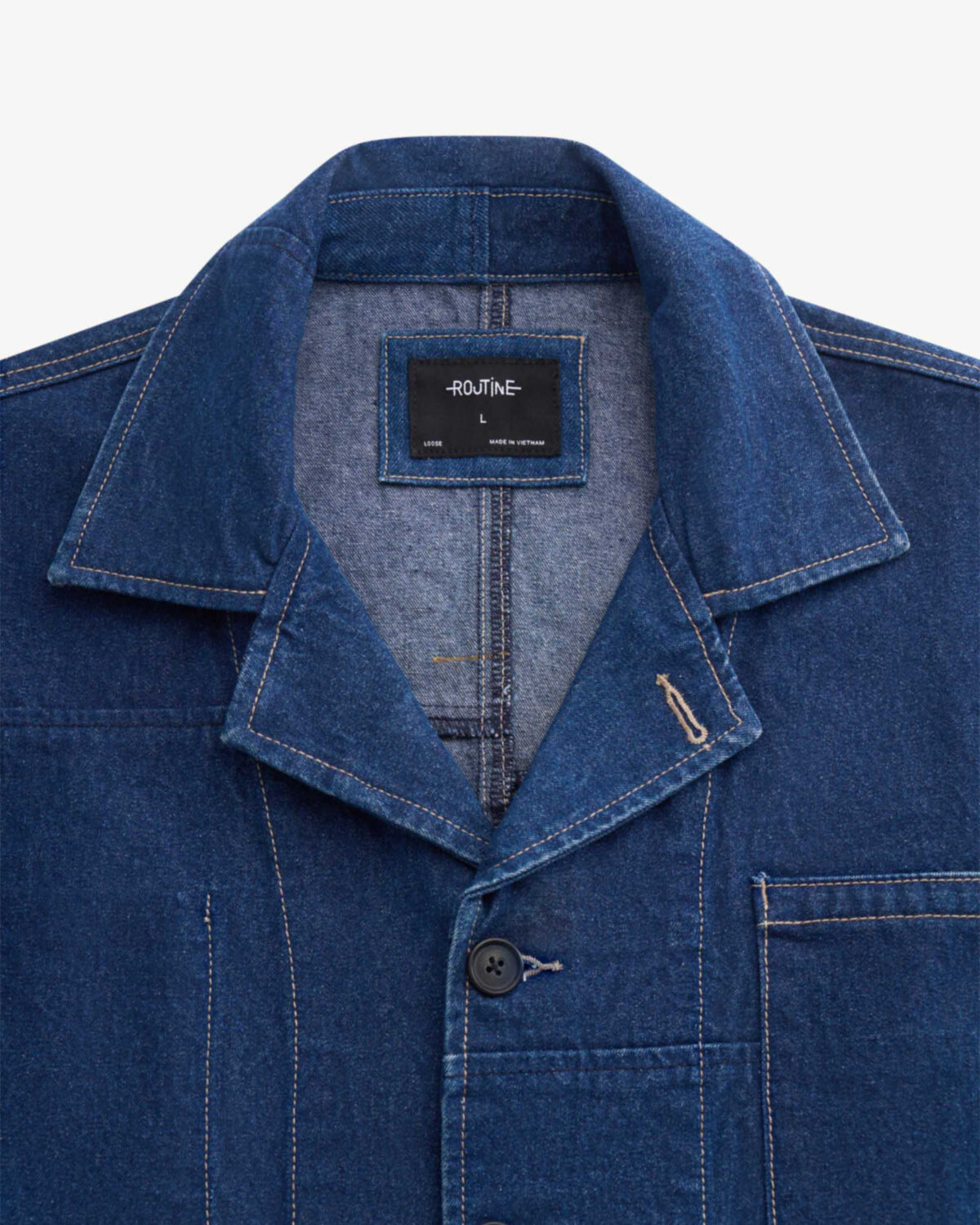 Men's loose form recycled denim jacket - Image 3