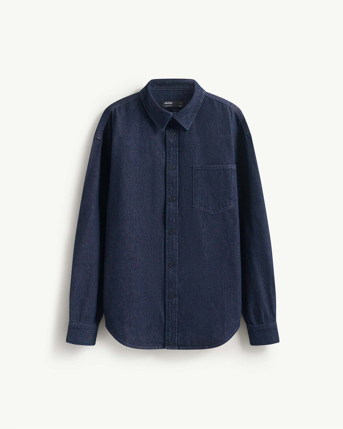 Men's long sleeve loose denim shirt