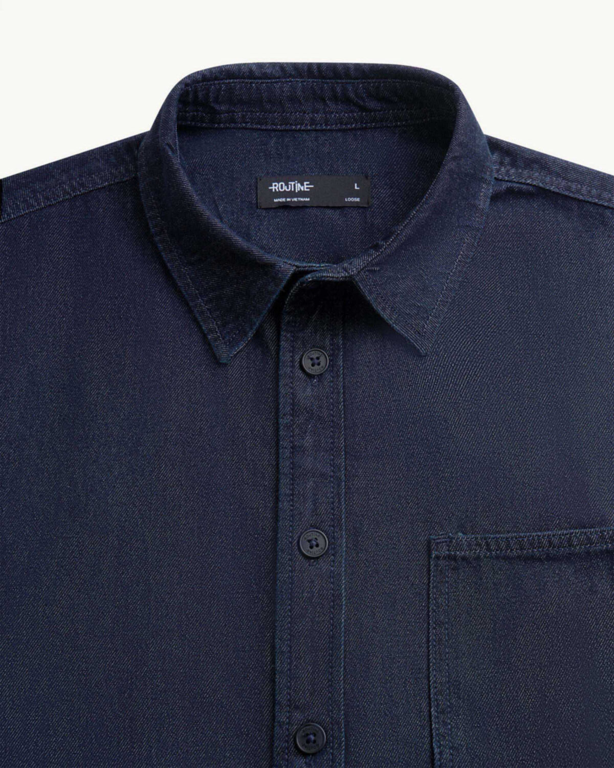 Men's long sleeve loose denim shirt - Image 3