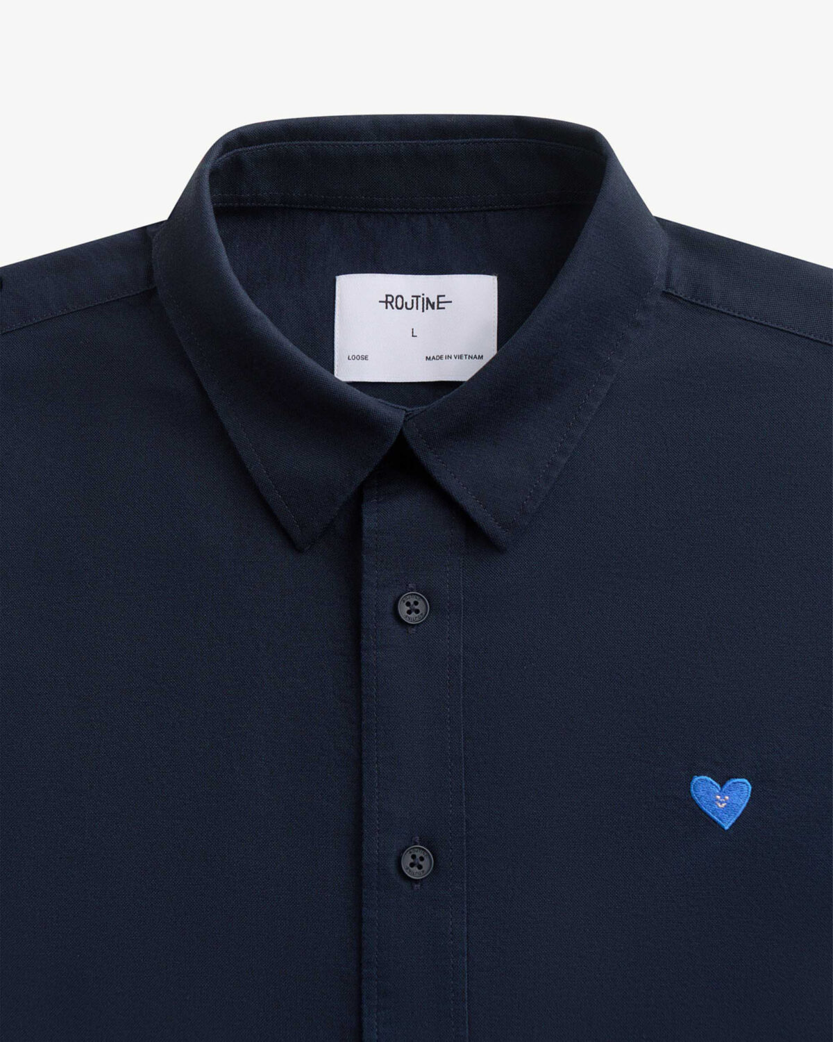 Men's long sleeve oxford shirt with embroidered heart - Smartshirt - Image 3