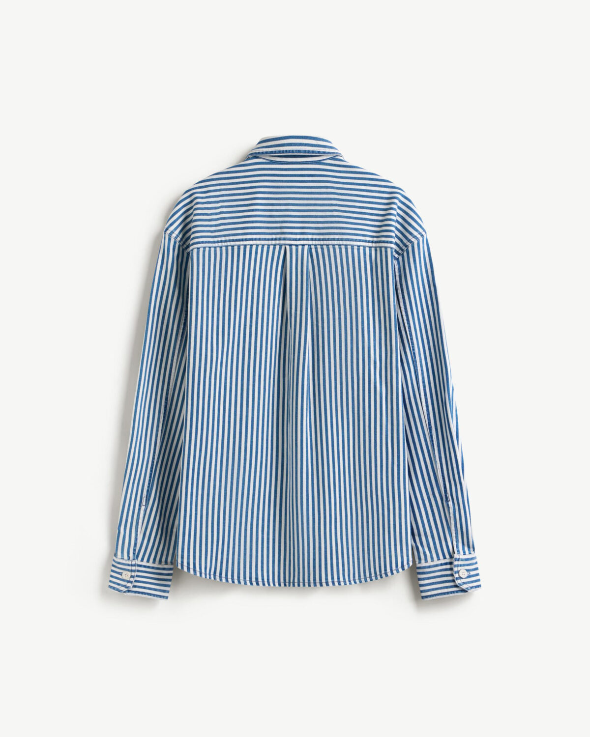 Men's long sleeve striped jean shirt.Loose - Image 2