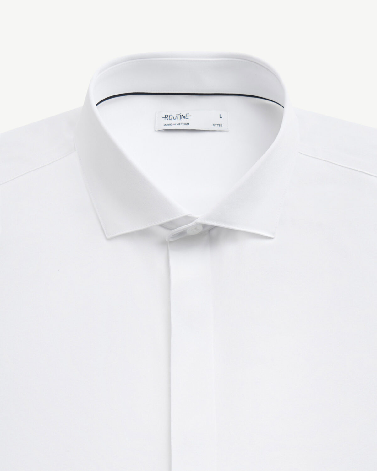 Men's white long sleeve poly spandex shirt - Image 3