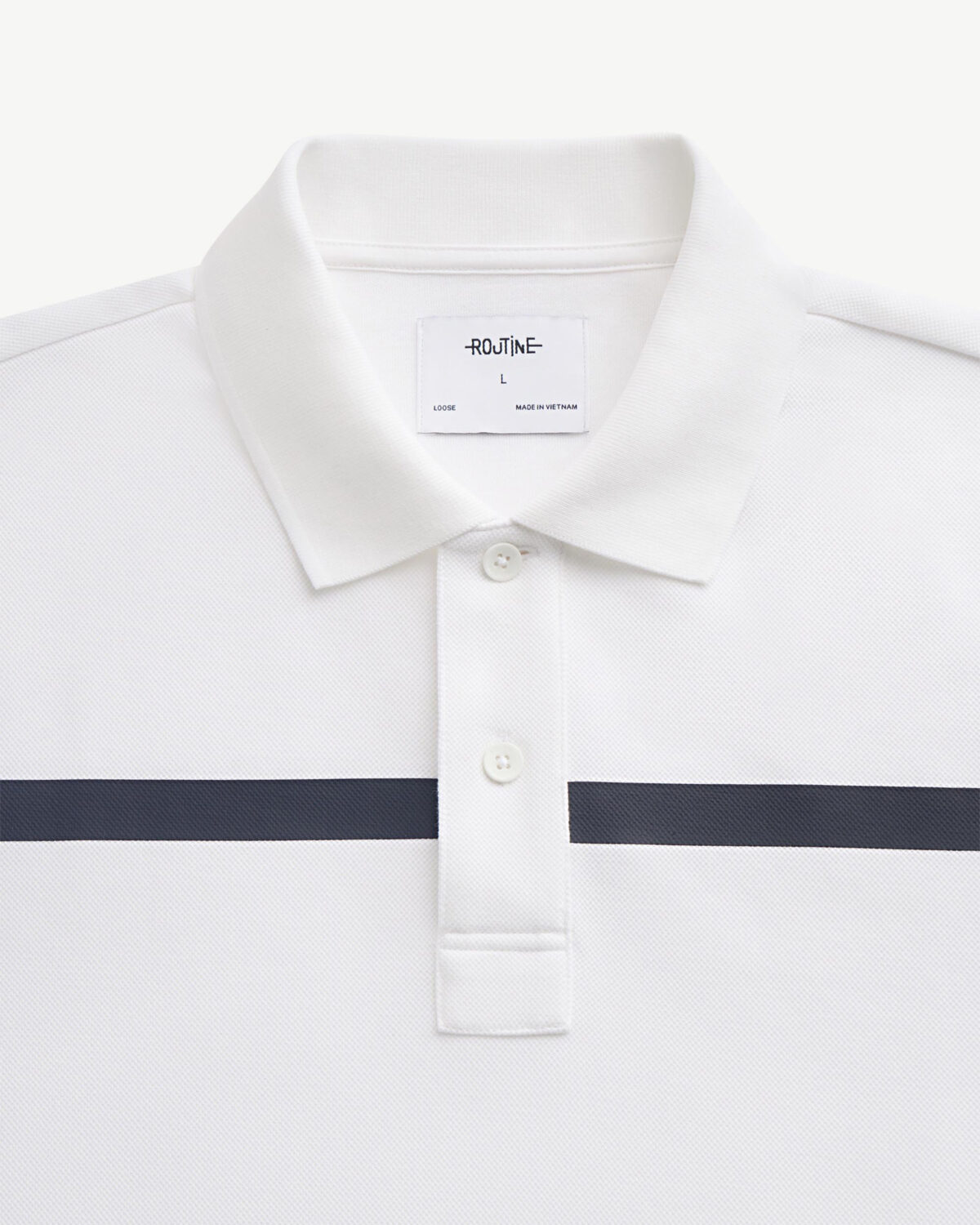 Men's short-sleeved cotton polo shirt with horizontal stripes, loose form - Image 3