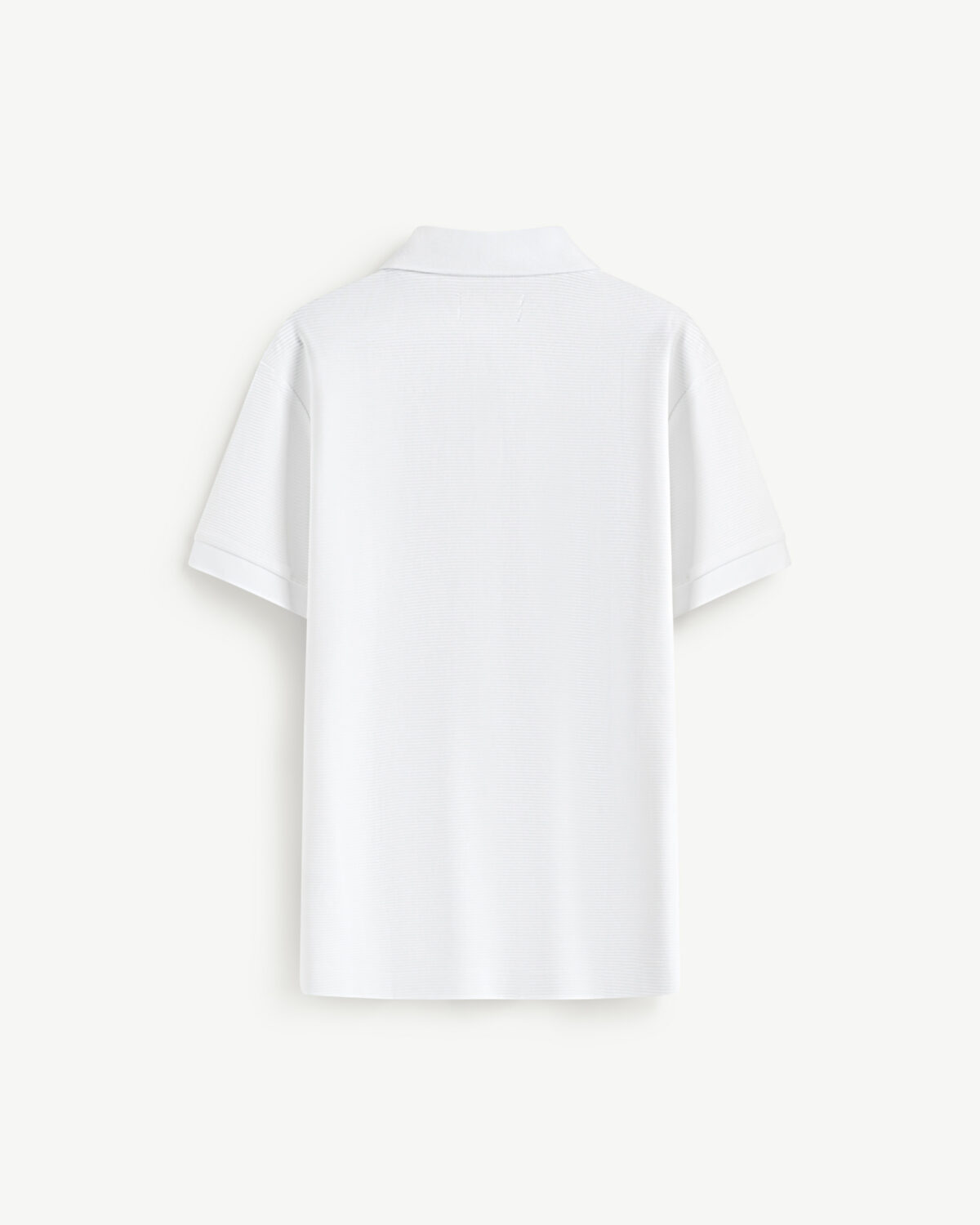Men's short-sleeved polo shirt in ribbed fabric with tape. Fitted - Image 4