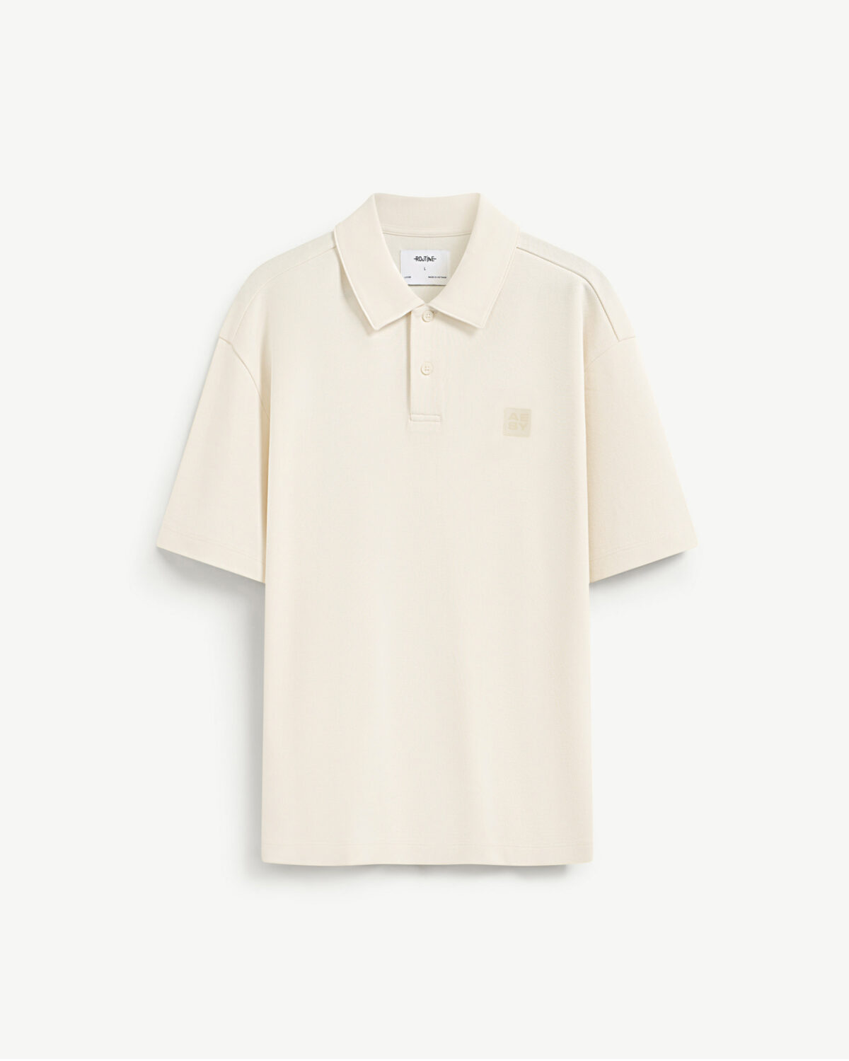 Men's short sleeve polo shirt with chest patch