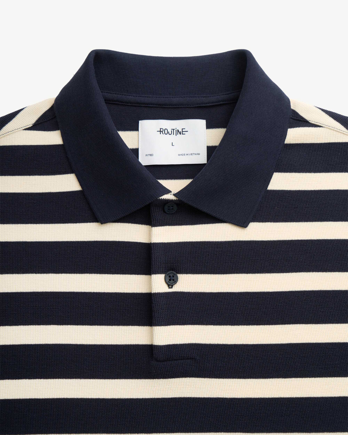 Men's short sleeve polo shirt with horizontal stripes.Fitted - Image 3