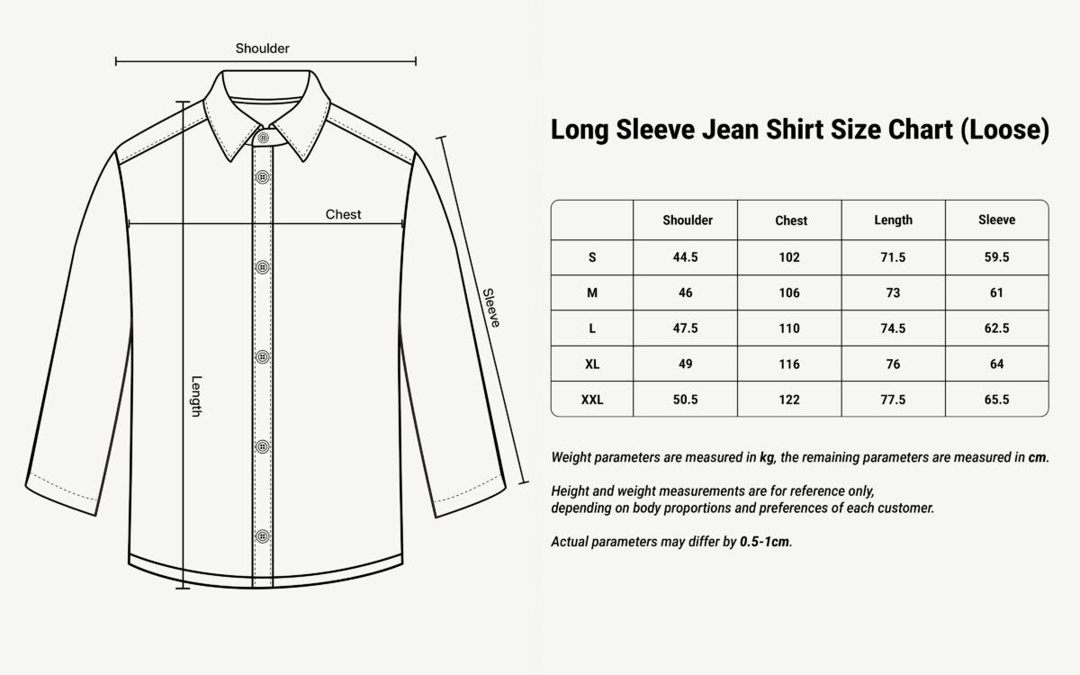 Men's long sleeve loose denim shirt - Image 12