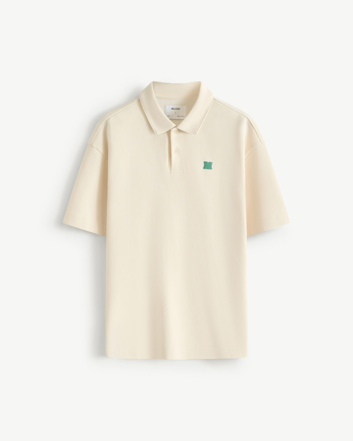 Men's short sleeve polo shirt with patch.Loose
