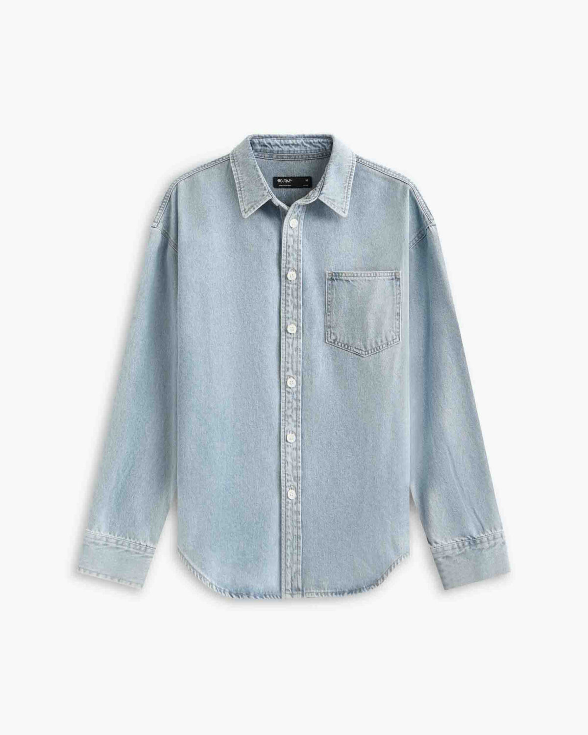 Men's long sleeve loose denim shirt - Image 7
