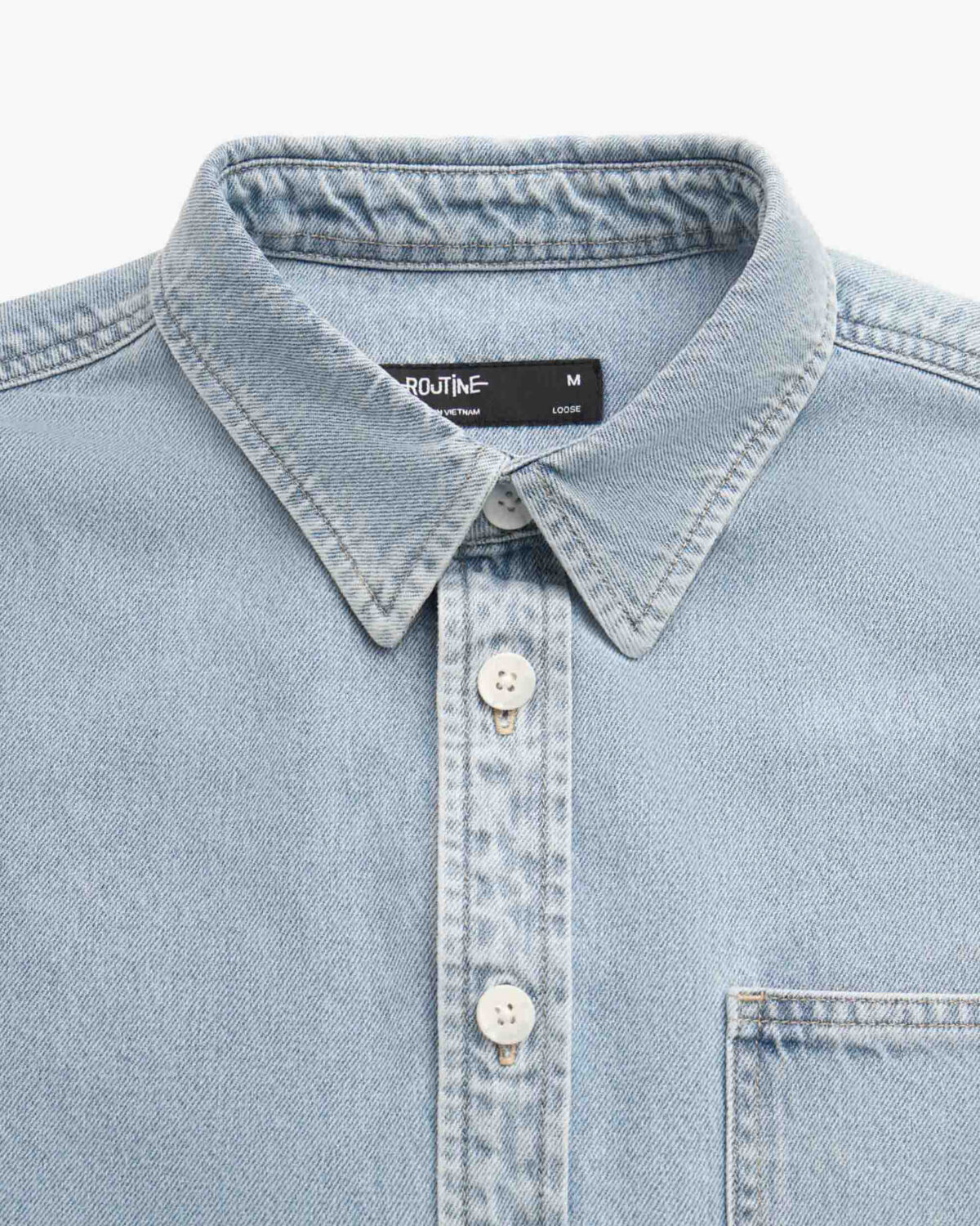 Men's long sleeve loose denim shirt - Image 9