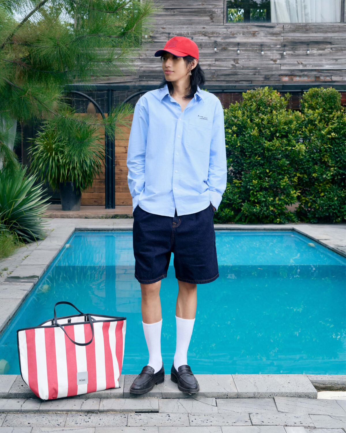Men's denim shorts. Loose - Image 7