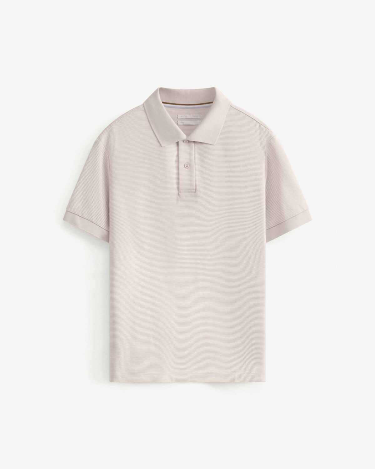 Men's ribbed short sleeve polo shirt with premium fitted tape