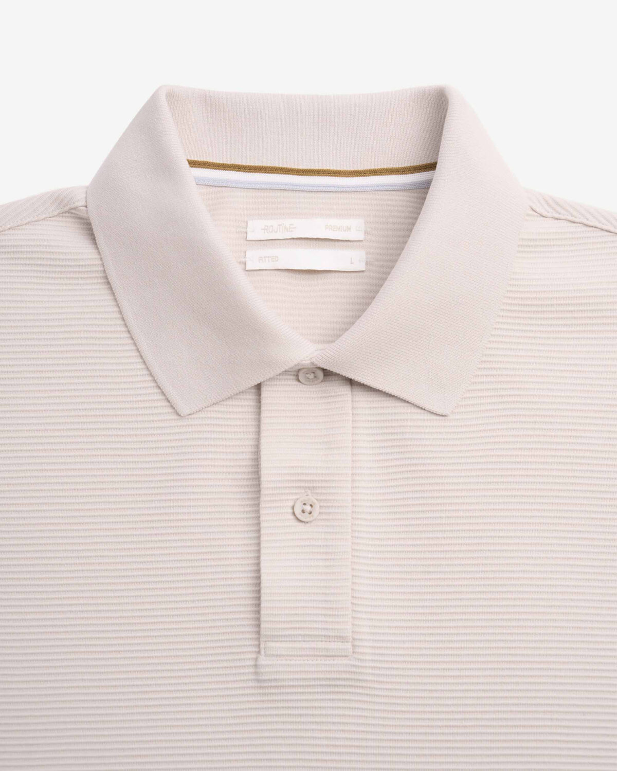 Men's ribbed short sleeve polo shirt with premium fitted tape - Image 4