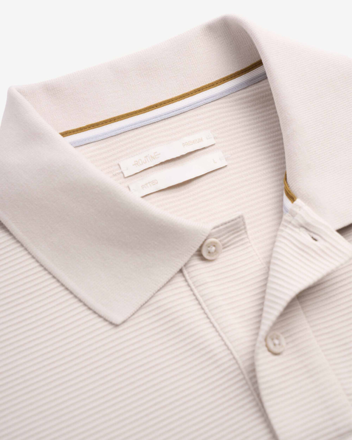 Men's ribbed short sleeve polo shirt with premium fitted tape - Image 5