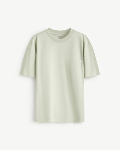 Men's Short-Sleeve Cotton T-Shirt with Patch Pocket, Boxy Fit